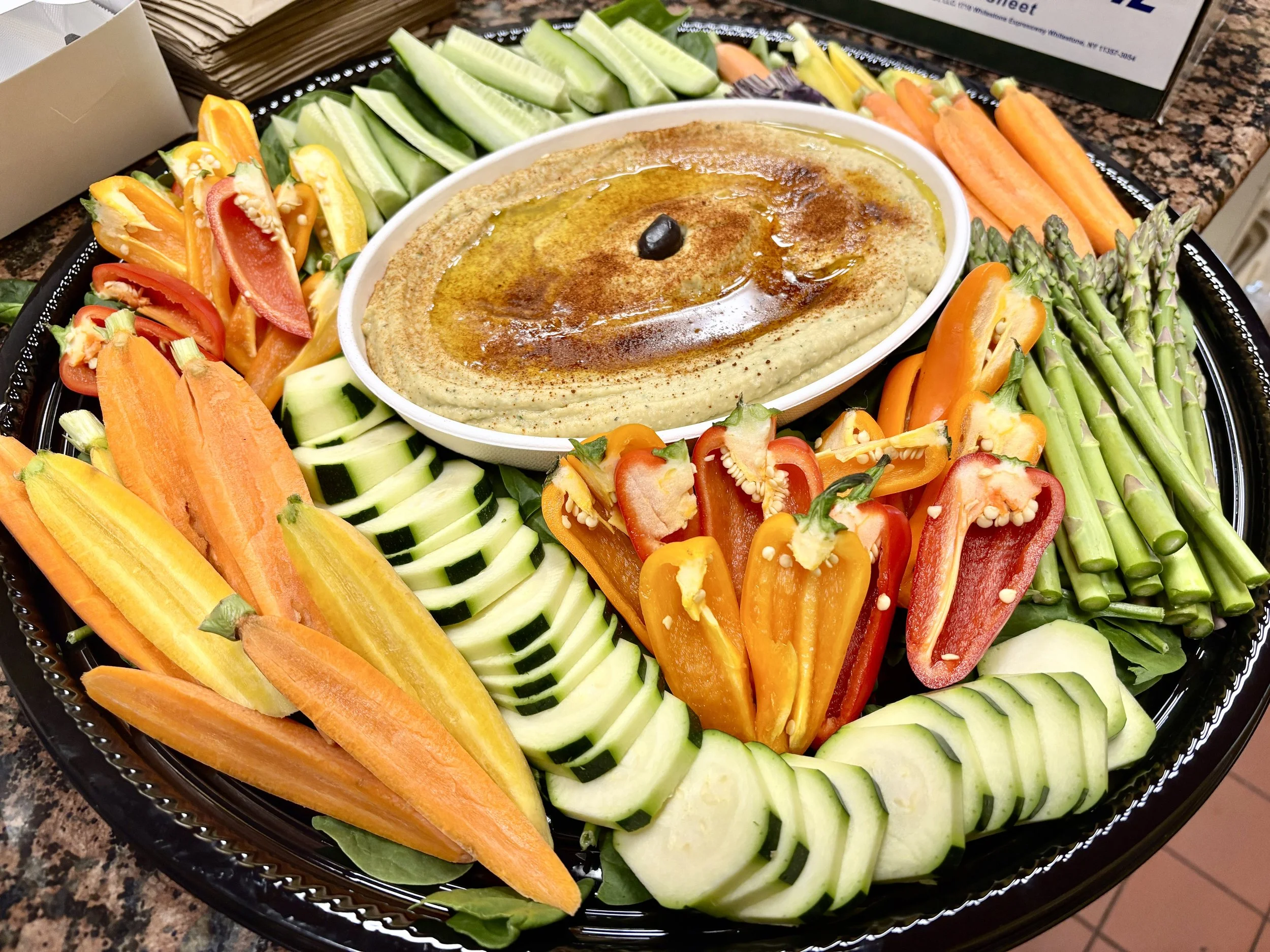 A colorful appetizer platter prepared by Al Teatro Catering